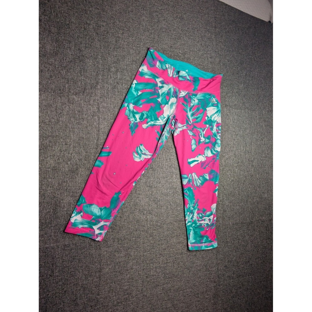 Adidas Women's Leggings Size M Climate Floral Print MR3/4TGT Leaves‎ Training